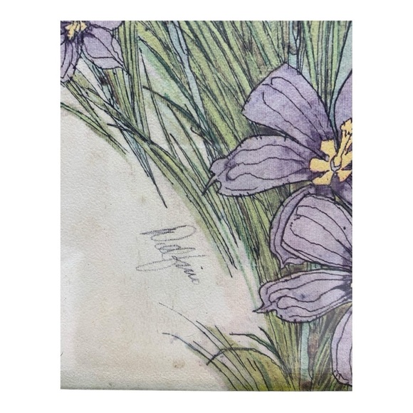 Vintage 1970’s Original Framed Under Glass Watercolor By Delfino - Picture 3 of 3